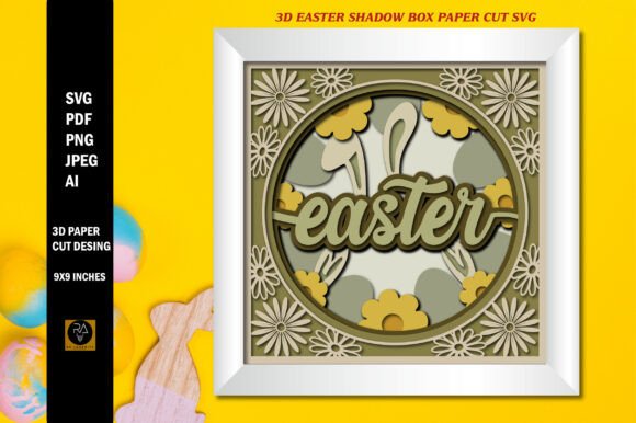 3D Easter Shadow Box SVG: A Festive Design Asset for Local Business Branding