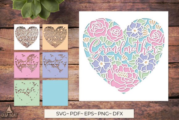 3D Grandmother Heart SVG Design for Crafts and Graphics