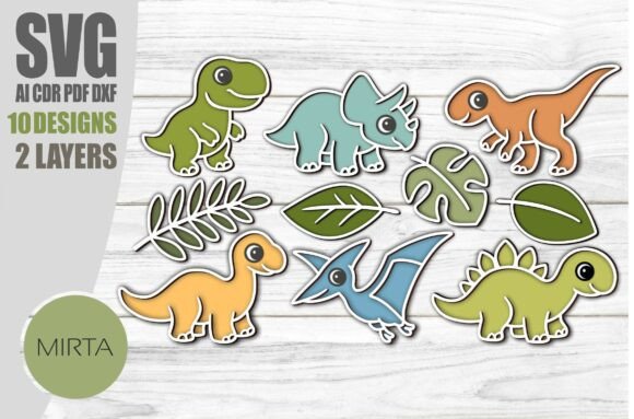 3D Layered Dinosaur SVG Files for Laser Cutting and Other Art Projects