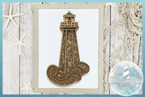 3D Lighthouse Mandala SVG: A Multi-Layered Graphic Design Asset for Crafts and Branding