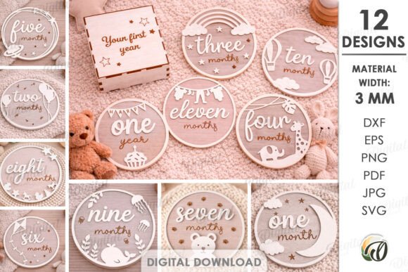 3D Monthly Milestones Bundle for Laser Cutting: A Designer’s Take