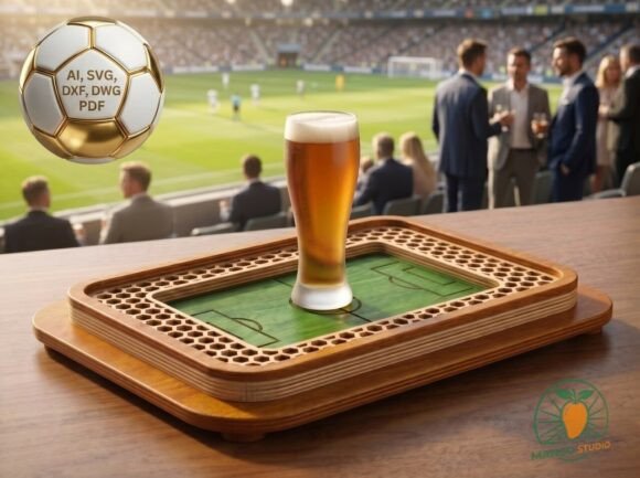 3D Soccer Tray Laser Cut: A Premium Graphic Design Asset for Organizers