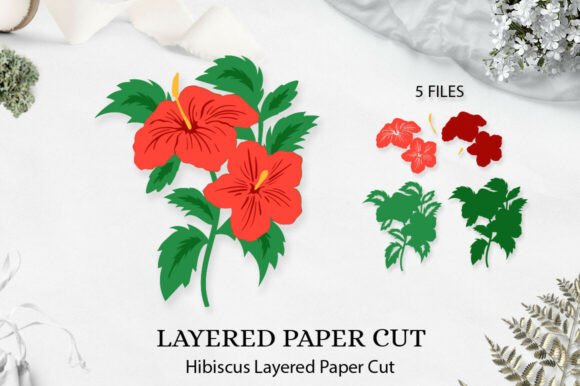 3D SVG Paper Flowers: A Brand Designer’s Take on 3d Layered Papercut Hibiscus