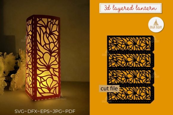 3D SVG Tropical Flowers Lantern for Centerpiece Creations