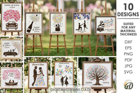 3D Wedding Guest Decors Bundle for Laser Cutting