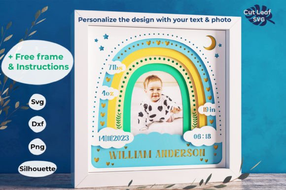 Baby Birth Stats 3D Shadow Box: A Versatile Graphic Design Asset for Local Businesses