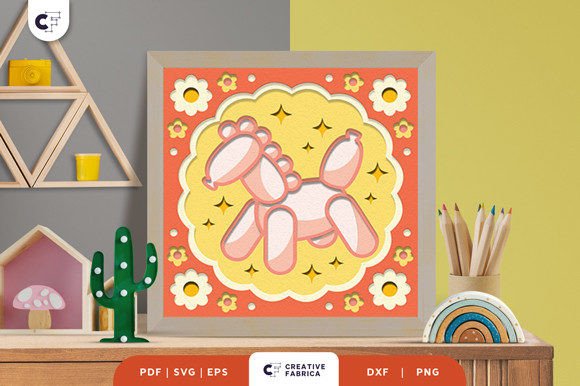 Balloon Horse 3D SVG for Baby Projects
