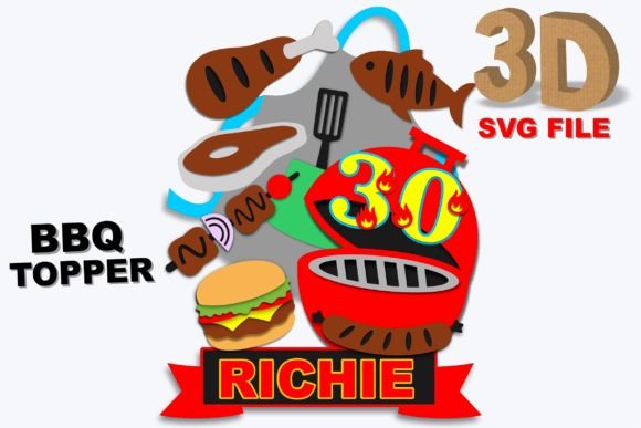 BBQ Topper 3D SVG: A Versatile Graphic Design Asset for Local Business Branding