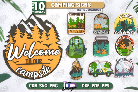 Camping Signs Bundle 3D Camping Scene Review