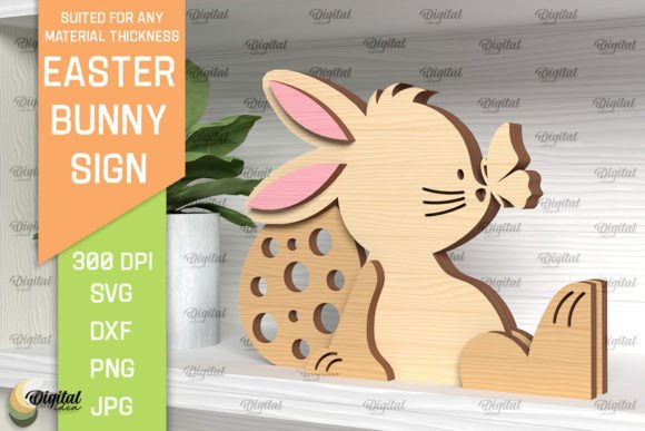Easter Bunny Sign SVG: A Festive Laser Cutting Asset for Spring Amp Branding
