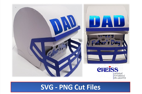 Father's Day Helmet Gift Box 3D SVG for Handmade Creations