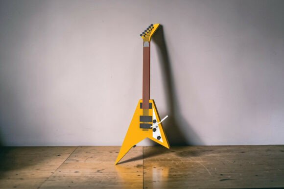 Flying Guitar 3D SVG: A Versatile Graphic Design Asset for Local Business Branding