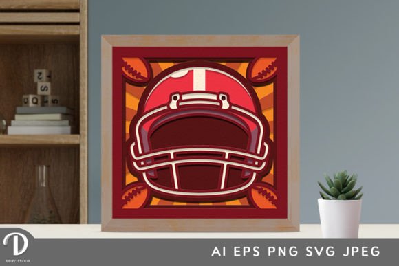 Football Helmet 3D SVG Sport- Shadow Box Review