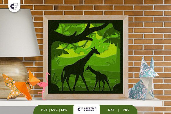Giraffe Mom and Baby 3D SVG for Festive Branding