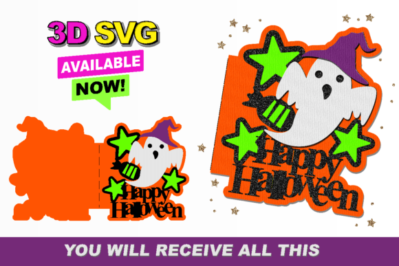 Halloween Card 3D SVG: A Graphic Design Asset for Crafters and Handmade Businesses