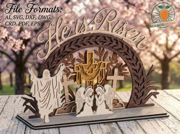He is Risen 3D Layered Scene: A Laser Cutting Asset for Spring Amp Branding
