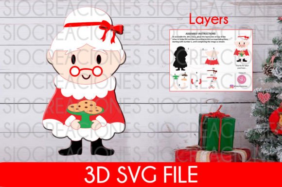 Mrs Claus 3D SVG: A Christmas Design Asset for Content Creators