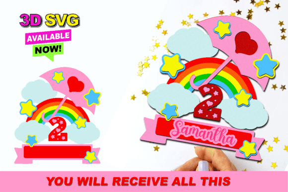 Rainbow Cake Topper 3D SVG: A Versatile Design Asset for Modern Branding