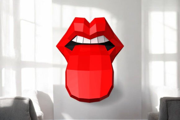 Tongue Out 3D SVG Shape for Creative Designers